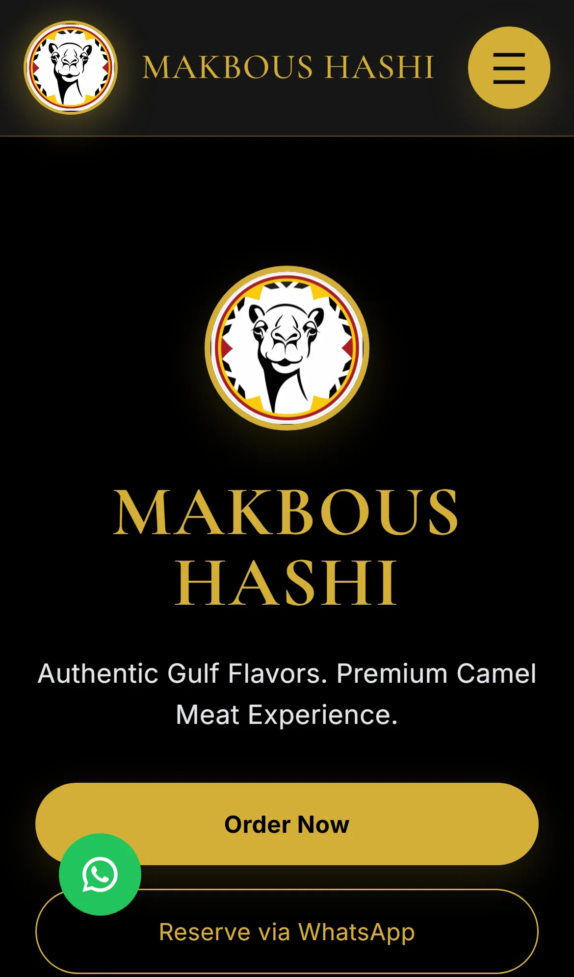 Makbous Hashi home page on a phone